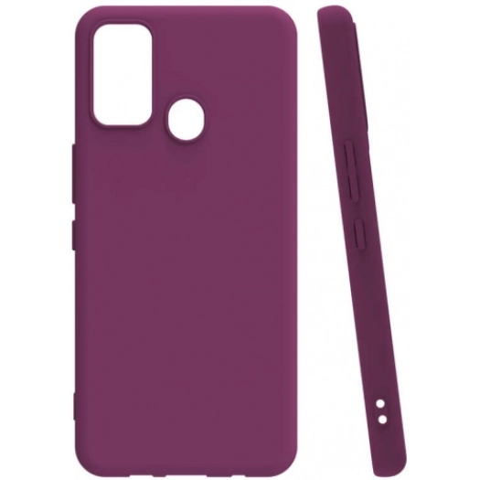 Tecno Spark 7 Kılıf Silikon Mat Esnek Kamera Korumalı Biye Kapak - Mürdüm