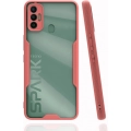 Tecno Spark 7T Kılıf Renkli Silikon Kamera Lens Korumalı Şeffaf Parfe Kapak - Pembe