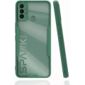 Tecno Spark 7T Kılıf Renkli Silikon Kamera Lens Korumalı Şeffaf Parfe Kapak - Yeşil