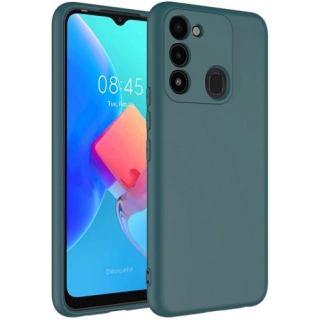 Tecno Spark 8C Kılıf İçi Kadife Mat Mara Lansman Silikon Kapak  - Koyu Yeşil