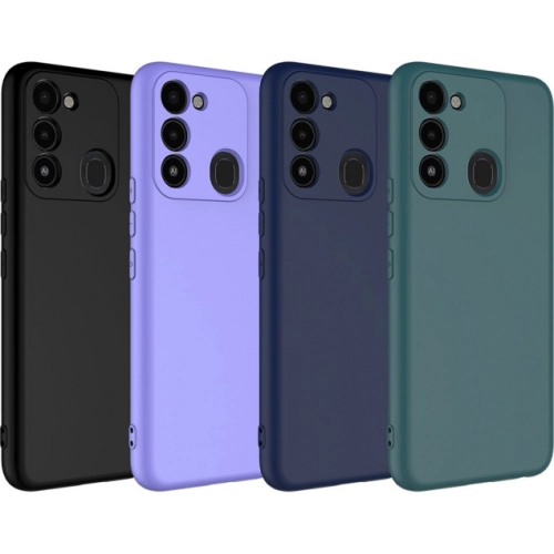 Tecno Spark 8C Kılıf İçi Kadife Mat Mara Lansman Silikon Kapak - Lila