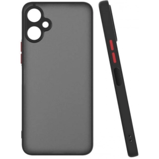 Tecno Spark 9T Kılıf Kamera Korumalı Arkası Şeffaf Mat Silikon Kapak - Siyah