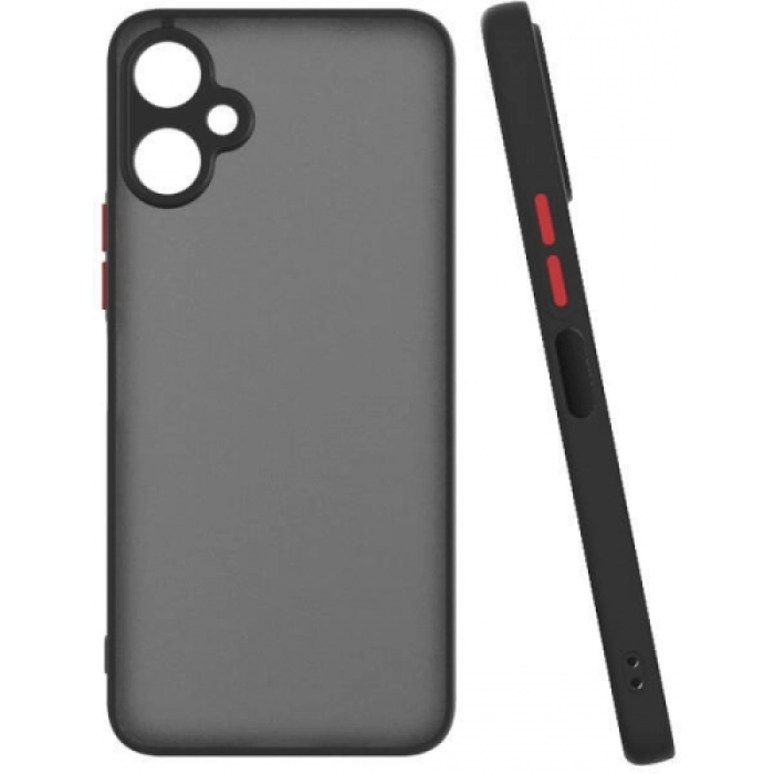 Tecno Spark 9T Kılıf Kamera Korumalı Arkası Şeffaf Mat Silikon Kapak - Siyah