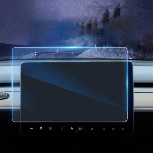 Tesla Model 3/S/Y/X Ekran Koruyucu Araç Multimedya Temperli Cam Konsol Koruyucu - Şeffaf