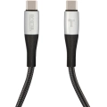 TUMI Hızlı Şarj Özellikli Naylon Örgü Tasarım Type-C To Type-C PD Kablo 1.5M - Siyah