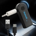 Universal Telefonlara Bluetooth Receiver Usb Aux Wireless Microfonlu Konuşma Özellikli Araç Kiti Telefon Müzik Dinleme - Siyah