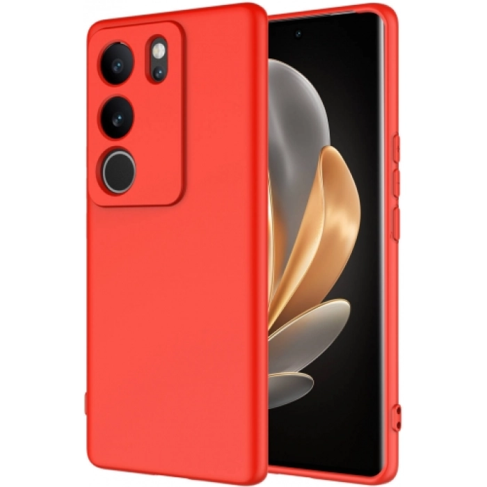 Vivo V29 5g Kılıf İçi Kadife Mat Mara Lansman Silikon Kapak  - Kırmızı