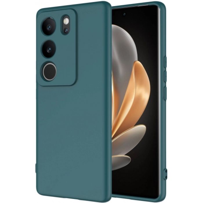 Vivo V29 5g Kılıf İçi Kadife Mat Mara Lansman Silikon Kapak  - Koyu Yeşil