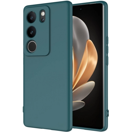 Vivo V29 5g Kılıf İçi Kadife Mat Mara Lansman Silikon Kapak  - Koyu Yeşil