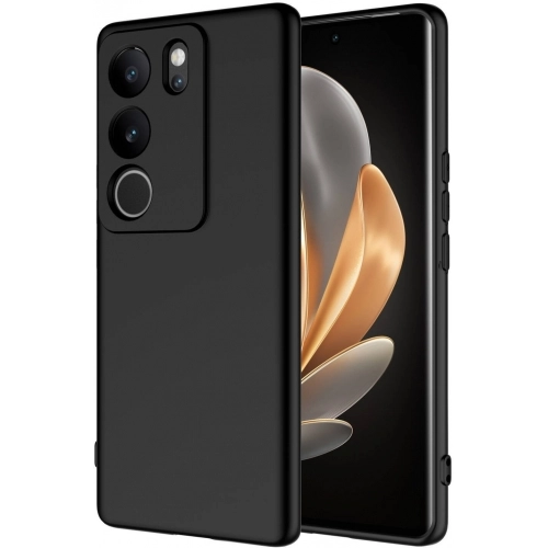 Vivo V29 5g Kılıf İçi Kadife Mat Mara Lansman Silikon Kapak  - Siyah