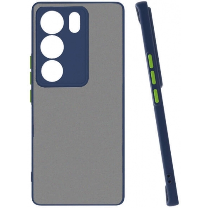 Vivo V29 5g Kılıf Kamera Korumalı Arkası Şeffaf Mat Silikon Kapak - Lacivert