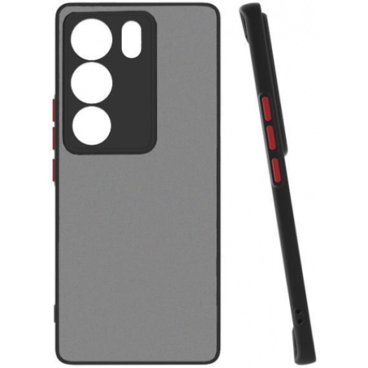 Vivo V29 5g Kılıf Kamera Korumalı Arkası Şeffaf Mat Silikon Kapak - Siyah