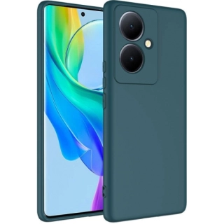 Vivo V29 Lite 5G Kılıf İçi Kadife Mat Mara Lansman Silikon Kapak  - Koyu Yeşil