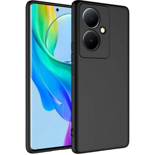Vivo V29 Lite 5G Kılıf İçi Kadife Mat Mara Lansman Silikon Kapak - Siyah