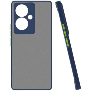 Vivo V29 Lite 5G Kılıf Kamera Korumalı Arkası Şeffaf Mat Silikon Kapak - Lacivert