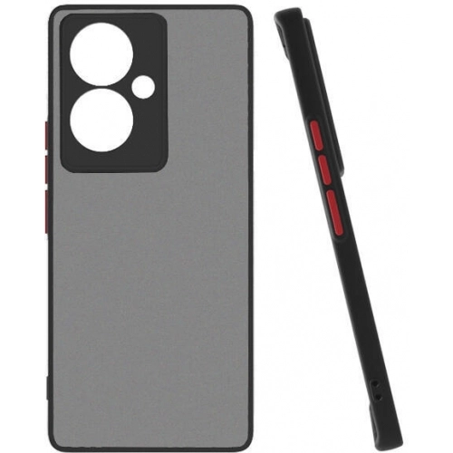 Vivo V29 Lite 5G Kılıf Kamera Korumalı Arkası Şeffaf Mat Silikon Kapak - Siyah