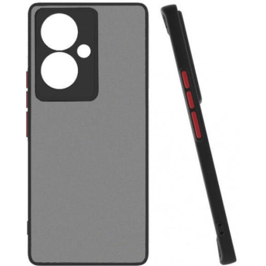 Vivo V29 Lite 5G Kılıf Kamera Korumalı Arkası Şeffaf Mat Silikon Kapak - Siyah