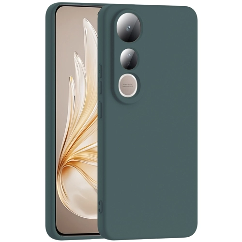Vivo V50 Lite 4g Kılıf İçi Kadife Mat Mara Lansman Silikon Kapak  - Koyu Yeşil