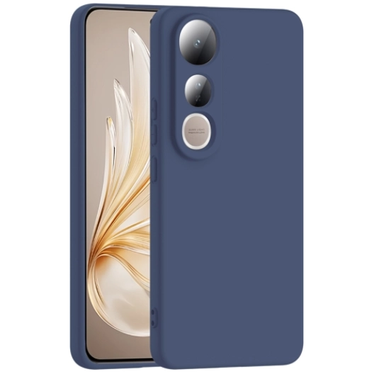 Vivo V50 Lite 4g Kılıf İçi Kadife Mat Mara Lansman Silikon Kapak  - Lacivert