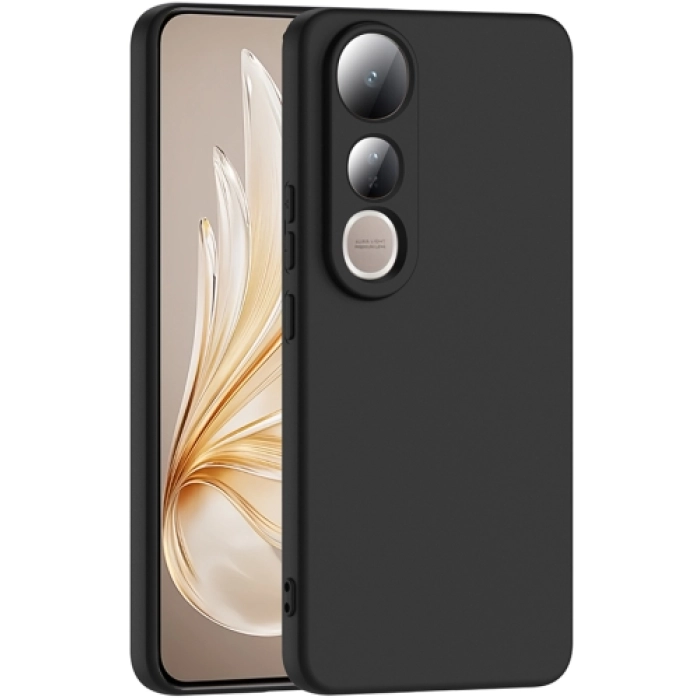 Vivo V50 Lite 4g Kılıf İçi Kadife Mat Mara Lansman Silikon Kapak  - Siyah