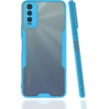 Vivo Y11s Kılıf Renkli Silikon Kamera Lens Korumalı Şeffaf Parfe Kapak - Mavi
