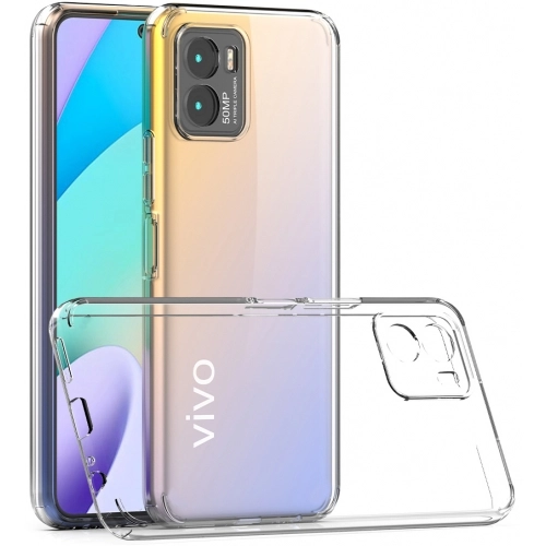 Vivo Y15s Kılıf Kamera Korumalı Esnek Silikon Kapak - Şeffaf