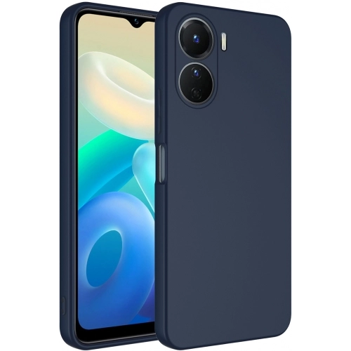 Vivo Y16 Kılıf İçi Kadife Mat Mara Lansman Silikon Kapak - Lacivert