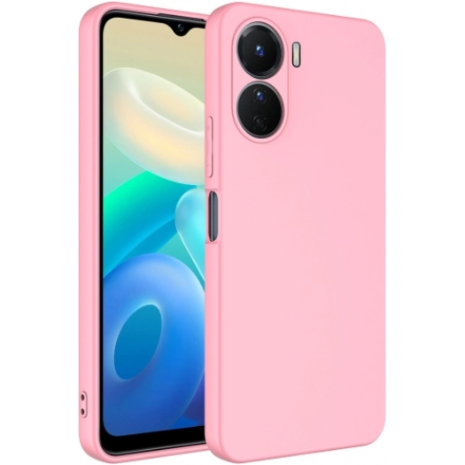 Vivo Y16 Kılıf İçi Kadife Mat Mara Lansman Silikon Kapak  - Pembe