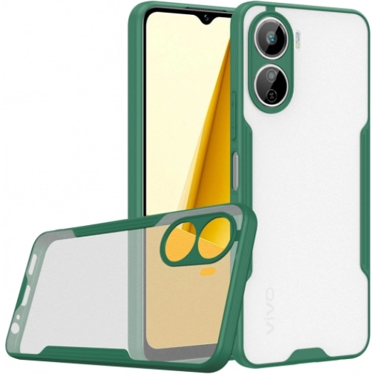 Vivo Y16 Kılıf Renkli Silikon Kamera Lens Korumalı Şeffaf Parfe Kapak - Yeşil