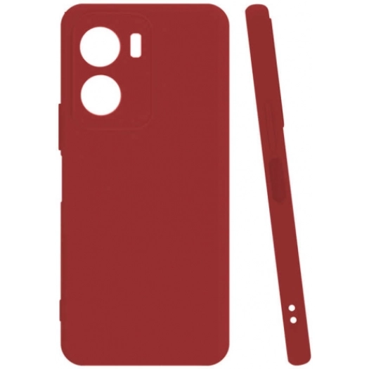 Vivo Y16 Kılıf Silikon Mat Esnek Kamera Korumalı Biye Kapak - Kırmızı