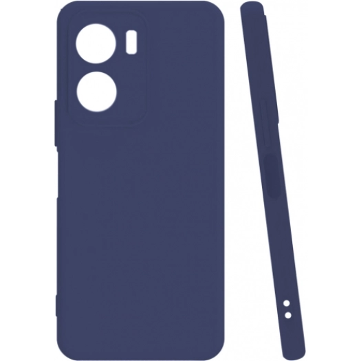 Vivo Y16 Kılıf Silikon Mat Esnek Kamera Korumalı Biye Kapak - Lacivert