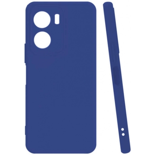 Vivo Y16 Kılıf Silikon Mat Esnek Kamera Korumalı Biye Kapak - Mavi