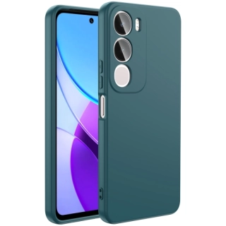 Vivo Y19s Kılıf İçi Kadife Mat Yüzey Mara Lansman Kapak  - Koyu Yeşil