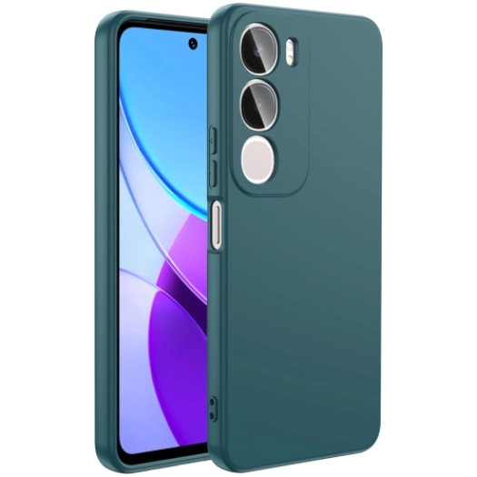 Vivo Y19s Kılıf İçi Kadife Mat Yüzey Mara Lansman Kapak  - Koyu Yeşil