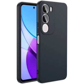 Vivo Y19s Kılıf İçi Kadife Mat Yüzey Mara Lansman Kapak  - Siyah