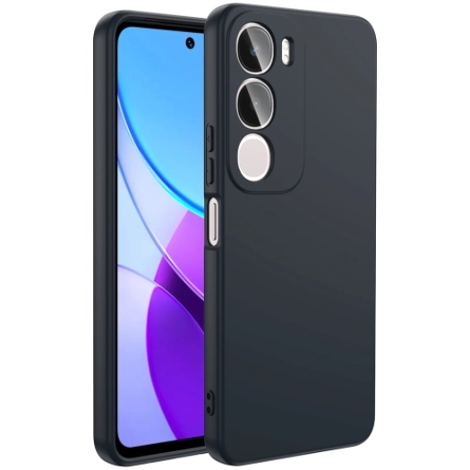 Vivo Y19s Kılıf İçi Kadife Mat Yüzey Mara Lansman Kapak  - Siyah