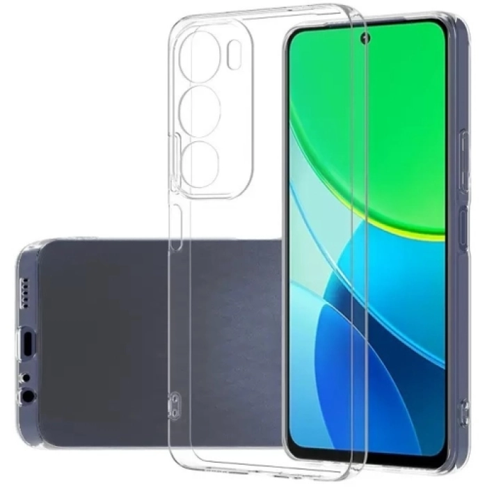 Vivo Y19s Kılıf Kamera Korumalı Esnek Silikon Kapak - Şeffaf