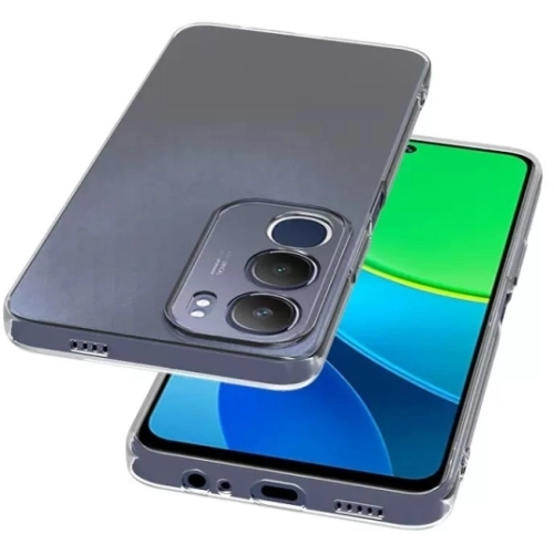 Vivo Y19s Kılıf Kamera Korumalı Esnek Silikon Kapak - Şeffaf