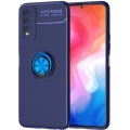Vivo Y20s Kılıf Renkli Silikon Yüzüklü Standlı Auto Focus Ravel Kapak - Mavi