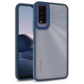 Vivo Y20s Kılıf Electro Silikon Renkli Flora Kapak - Mavi