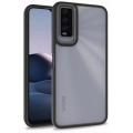 Vivo Y20s Kılıf Electro Silikon Renkli Flora Kapak - Siyah