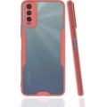 Vivo Y20s Kılıf Renkli Silikon Kamera Lens Korumalı Şeffaf Parfe Kapak - Pembe