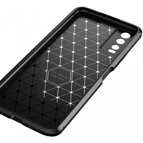 Vivo Y20s Kılıf Silikon Parmak İzi Bırakmayan Karbon Soft Negro Kapak - Lacivert