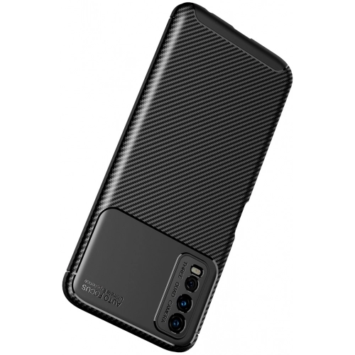 Vivo Y20s Kılıf Silikon Parmak İzi Bırakmayan Karbon Soft Negro Kapak - Siyah