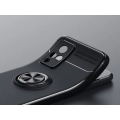 Vivo Y21 Kılıf Renkli Silikon Yüzüklü Standlı Auto Focus Ravel Kapak - Siyah
