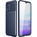 Vivo Y21 Kılıf Silikon Parmak İzi Bırakmayan Karbon Soft Negro Kapak - Lacivert