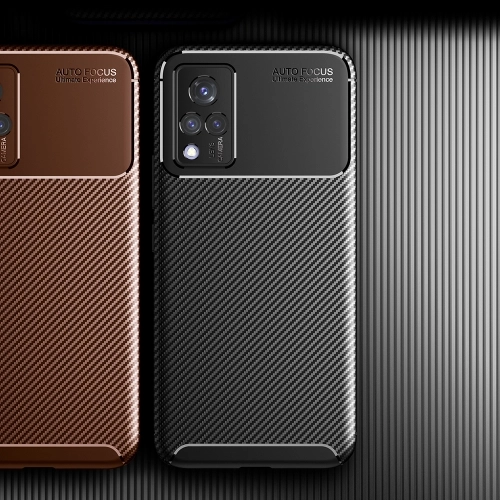 Vivo Y21 Kılıf Silikon Parmak İzi Bırakmayan Karbon Soft Negro Kapak - Siyah