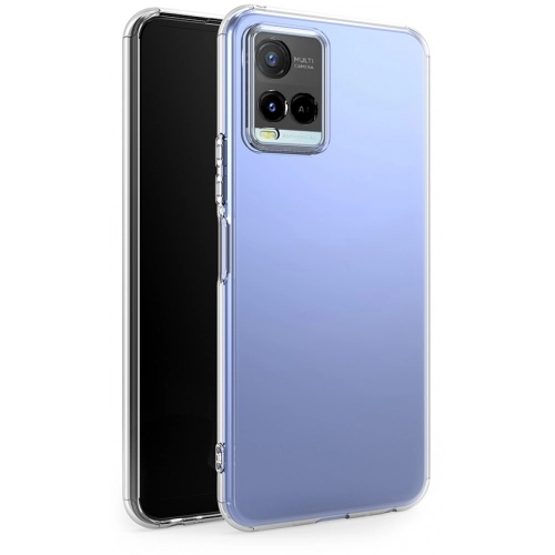 Vivo Y21s Kılıf Kamera Korumalı Esnek Silikon Kapak - Şeffaf