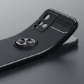 Vivo Y32 Kılıf Renkli Silikon Yüzüklü Standlı Auto Focus Ravel Kapak - Siyah