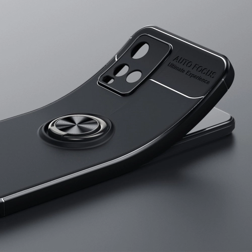 Vivo Y33s Kılıf Renkli Silikon Yüzüklü Standlı Auto Focus Ravel Kapak - Kırmızı